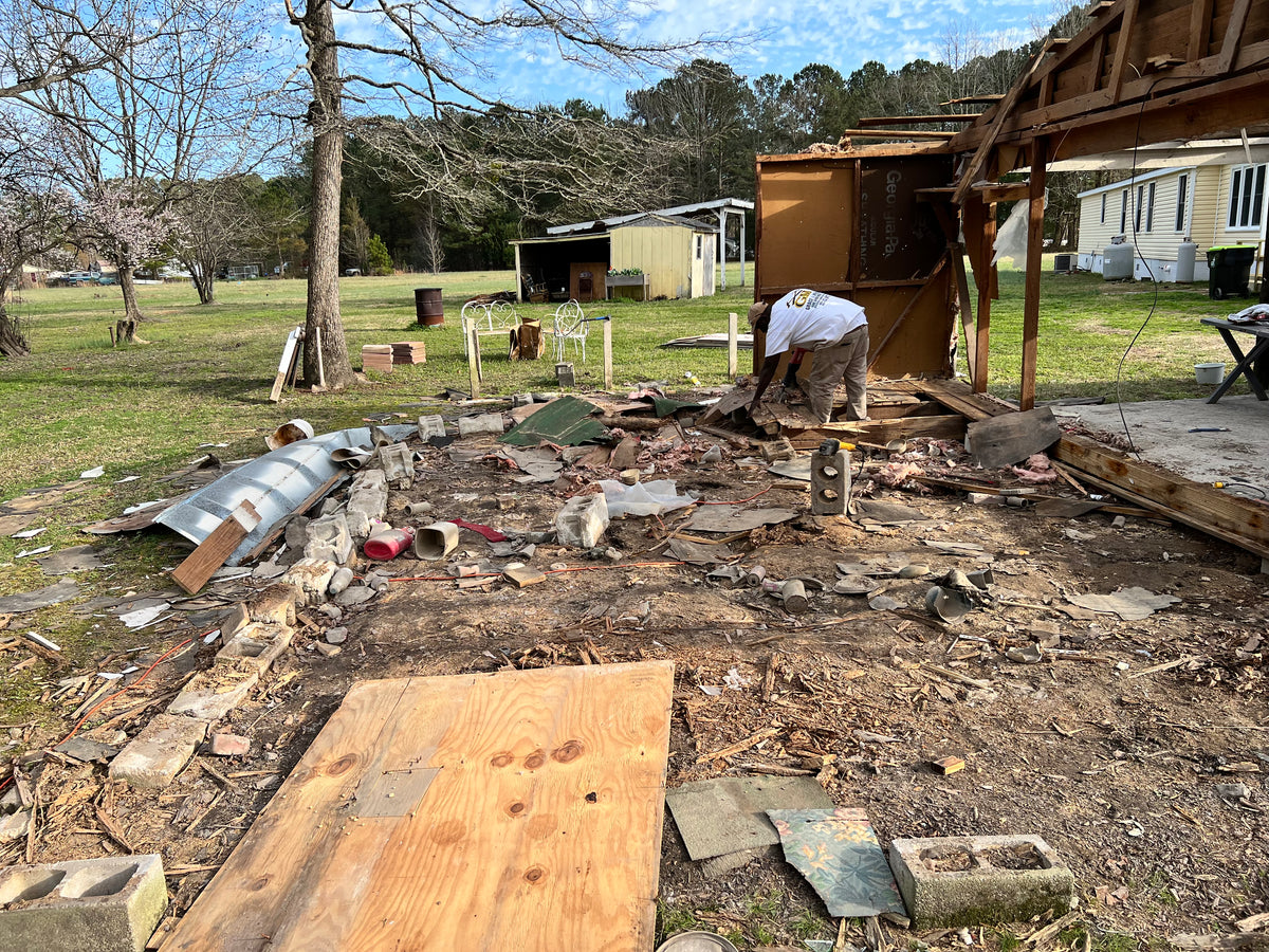 Barn demolition project progression image
